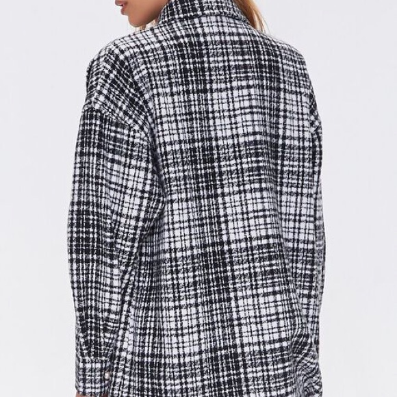 XXI Tweed Bouclé Style Pearl Button Shacket Shirt - Picture 9 of 12